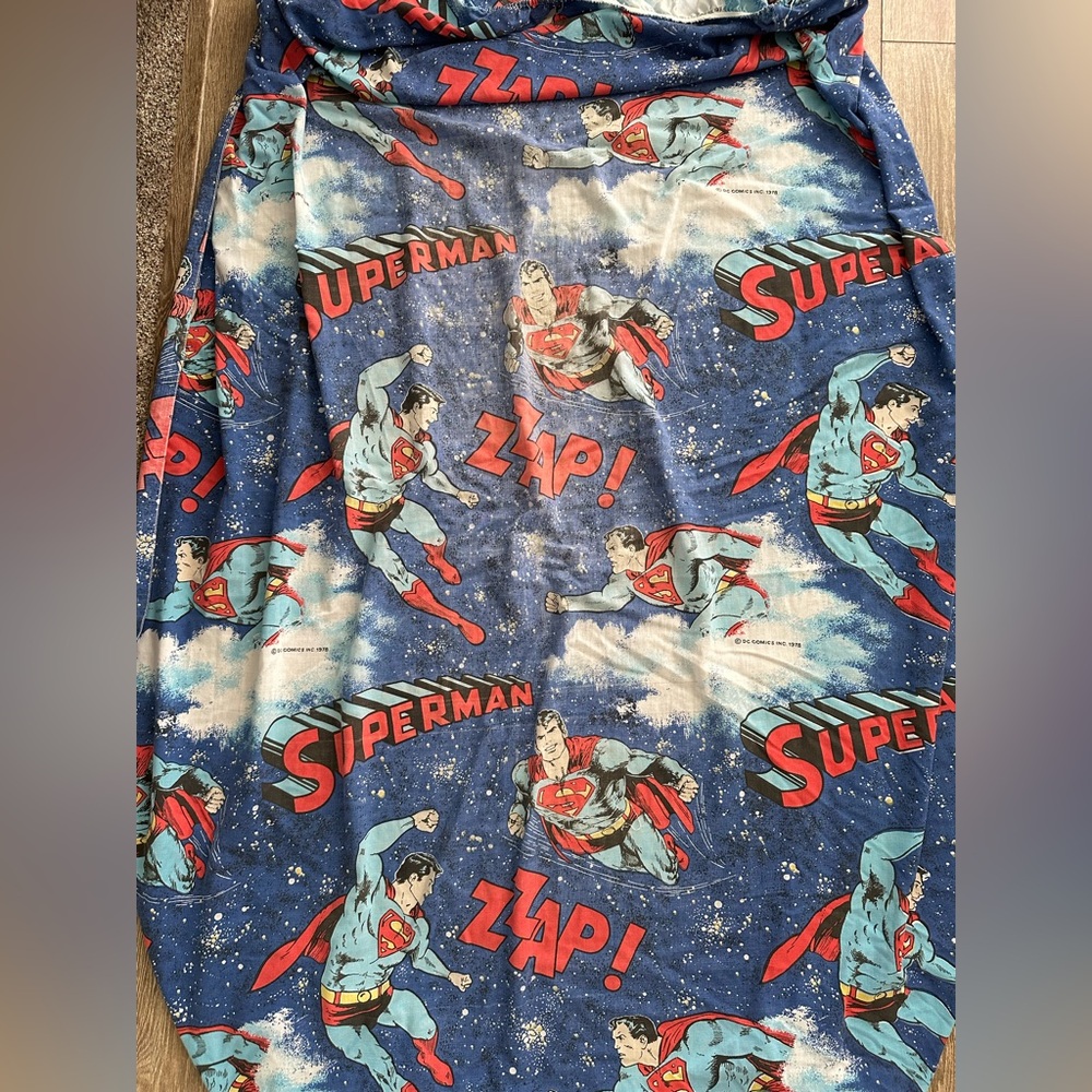 Superman Vintage Bed Sheet 1978 Twin size
